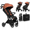 Carucior sport, Lionelo, Cloe, Cu accesorii, Cadru din aluminiu, Pana la 22 kg, Usor, Pliere compacta pentru avion, cu o singura mana, Ideal pentru toate tipurile de suprafete, 6 luni+, Maro - gogobaby.ro