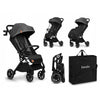Carucior sport, Lionelo, Cloe, Cu accesorii, Cadru din aluminiu, Pana la 22 kg, Usor, Pliere compacta pentru avion, cu o singura mana, Ideal pentru toate tipurile de suprafete, 6 luni+, Gri - gogobaby.ro