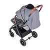 Carucior sport, Petite&Mars, Cross, Autopliabil, 6 luni+, Bara detasabila, Pliabil cu o mana, SPF 40, Sustine pana la 22 kg, Conform cu standardul EN 1888-2:2018, Gri