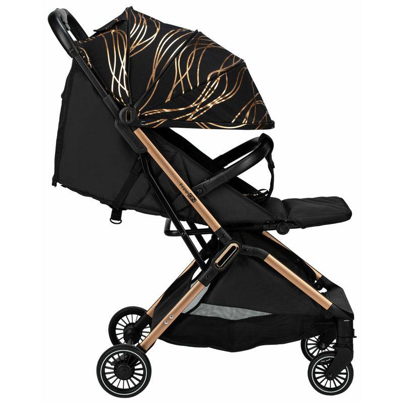 Carucior sport, FreeON, Unique, Pliabil automat, Spatar reglabil, Suport pentru sticla, 6.6 Kg, Conform cu standardul european de securitate EN 1888-2:2018, Gold Rose - gogobaby.ro