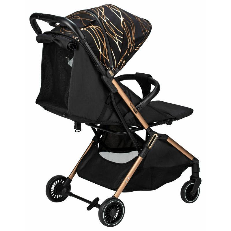 Carucior sport, FreeON, Unique, Pliabil automat, Spatar reglabil, Suport pentru sticla, 6.6 Kg, Conform cu standardul european de securitate EN 1888-2:2018, Gold Rose - gogobaby.ro