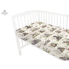 Cearceaf cu elastic, MimiNu, Pentru patut leagan sau patut co-sleeper, Dimensiune 90x40 cm, Din bumbac certificat Oeko Tex Standard 100, Design, Calm Forest Natural - gogobaby.ro