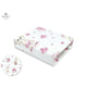 Cearceaf cu elastic, MimiNu, Pentru patut leagan sau patut co-sleeper, Dimensiune 90x40 cm, Din bumbac certificat Oeko Tex Standard 100, Design, Pink Ballerina