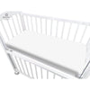 Cearceaf cu elastic, MimiNu, Pentru patut co-sleeper, Timon, Din bumbac jersey, Dimensiune 87 x 51 cm, Material certificat Oeko Tex Standard 100, White - gogobaby.ro