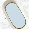Cearceaf cu elastic, Qmini, Pentru landou, carucior si cosulet, Dimensiune 80x35 cm, Din bumbac terry, Material certificat Oeko Tex Standard 100, Light Blue