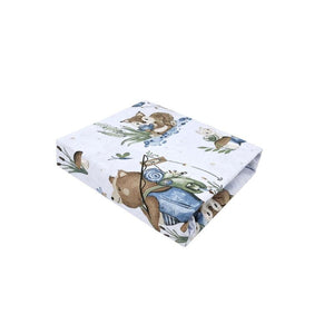 Cearceaf cu elastic, MimiNu, Pentru patut leagan sau patut co-sleeper, Dimensiune 90x40 cm, Din bumbac certificat Oeko Tex Standard 100, Design, Let - gogobaby.ros Go Blue - gogobaby.ro