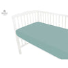 Cearceaf cu elastic, MimiNu, Pentru patut leagan sau patut co-sleeper, Dimensiune 90x40 cm, Din bumbac certificat Oeko Tex Standard 100, Colectia Royal, Nepal Green