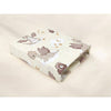 Cearceaf cu elastic, Qmini, Pentru patut 140X70 cm, Din bumbac certificat Oeko Tex Standard 100, Dragons Beige - gogobaby.ro