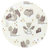 Cearceaf cu elastic, Qmini, Pentru patut 140X70 cm, Din bumbac certificat Oeko Tex Standard 100, Dragons Beige - gogobaby.ro