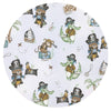 Cearceaf cu elastic, MimiNu, Pentru patut 140X70 cm, Din bumbac certificat Oeko Tex Standard 100, Design, Pirates Blue