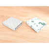 Set 2 cearceafuri cu elastic, MimiNu, Pentru patut leagan sau patut co-sleeper, 90x40 cm, Din bumbac, Material certificat Oeko Tex Standard 100, Dino Mint and Mini Grays Stars