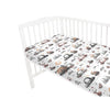 Cearceaf cu elastic, MimiNu, Pentru patut 140X70 cm, Din bumbac certificat Oeko Tex Standard 100, Design, Cars Grey - gogobaby.ro