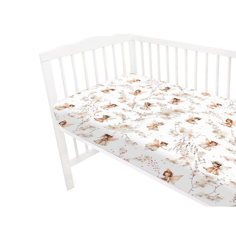 Cearceaf cu elastic, MimiNu, Pentru patut 120X60 cm, Din bumbac certificat Oeko Tex Standard 100, Fairy - gogobaby.ro