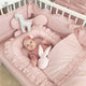 Cosulet bebelus, MimiNu, Pentru dormit, Baby Nest 55 x 75 cm, Cu Volanase, Husa 100% bumbac, Din bumbac certificat Oeko Tex Standard 100, Colectia Royal, Powder Pink