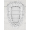 Cosulet bebelus, MimiNu, Pentru dormit, Baby Nest 55 x 75 cm, Cu Volanase, Husa 100% bumbac, Din bumbac certificat Oeko Tex Standard 100, Colectia Royal, Grey - gogobaby.ro