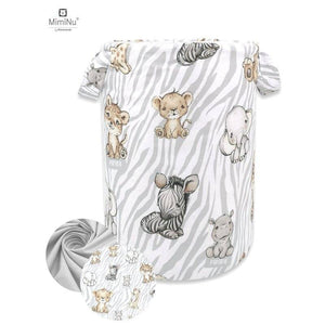 Cutie depozitare jucarii, MimiNu, Din bumbac certificat Oeko Tex Standard 100, Cu manere, 50x35 cm, Safari Natural - gogobaby.ro