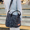 Geanta pentru mamici, Petite&Mars, Impermeabila, Cu 4 compartimente, 45 x 30 x 12 cm, Negru/Gri