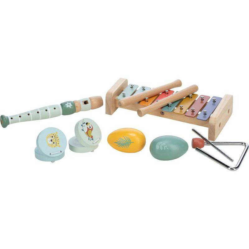 Set instrumente muzicale, Free2Play, 5 in 1, Contine xilofon, Fluier, Din lemn, Conform cu standardul european de securitate EN71/123, 3 ani+, Multicolor - gogobaby.ro