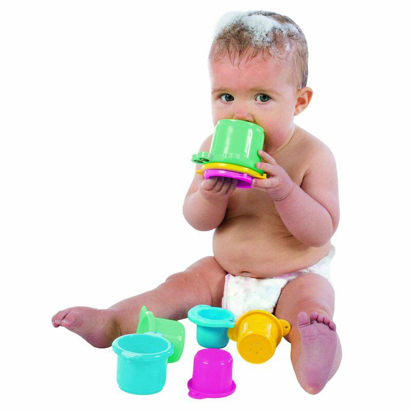Jucarie de baie, Playgro, Croc Cups, 8 piese - gogobaby.ro