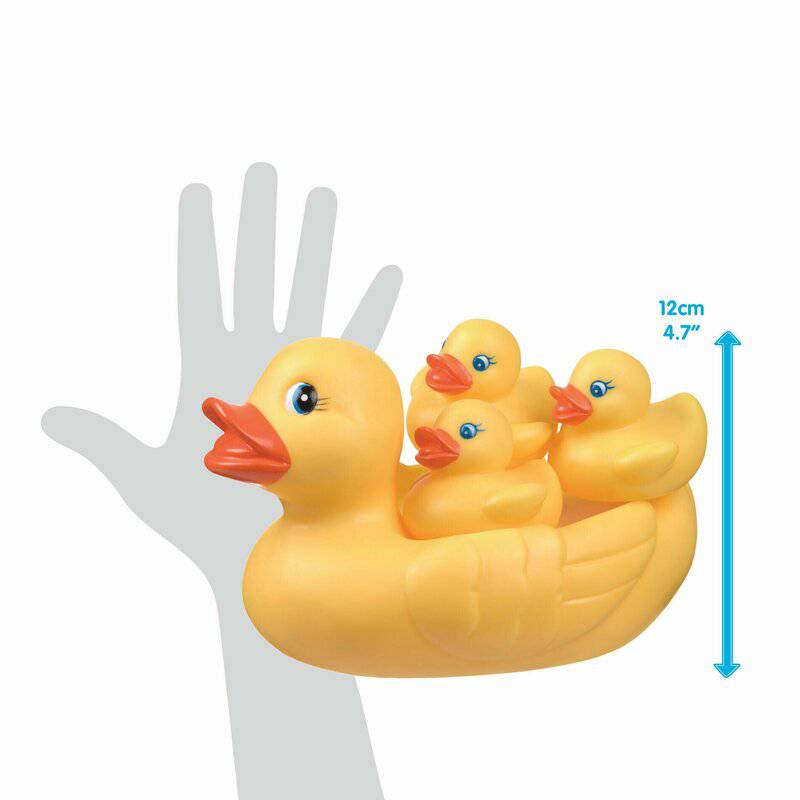 Set de joaca de baie, Playgro, Ratusca cu trei boboci, Fara gauri - gogobaby.ro