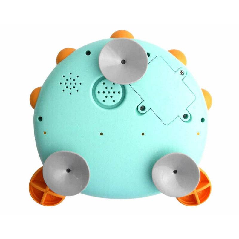Jucarie Interactiva de baie, Bocioland, Peste cu difuzor pentru baloane de spuma si muzica, Fixare cu Ventuze, Verde, 20x20 cm - gogobaby.ro