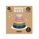 Jucarie de stivuire, Petite&Mars, Turn Orbit Wood of Mars, 10 cm, 36 luni+, Multicolor
