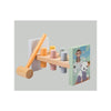 Banc de lucru, Joueco, Familia Wildies, 10 piese, Cu ciocanel, Din lemn certificat FSC, 26x12 cm, 12 luni+, Multicolor