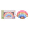 Jucarie pentru stivuire, Joueco, Din lemn certificat FSC, Curcubeu, 4.9x26.1x13 cm, 8 piese, 12 luni+, Multicolor