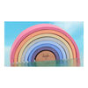Jucarie pentru stivuire, Joueco, Din lemn certificat FSC, Curcubeu, 4.9x26.1x13 cm, 8 piese, 12 luni+, Multicolor