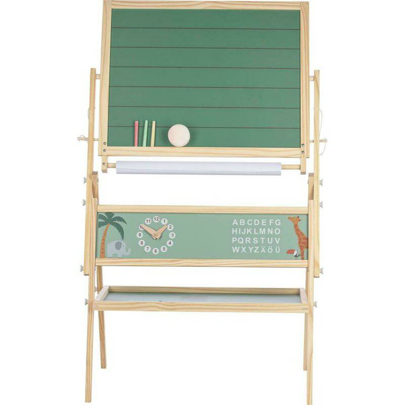Tablita magnetica, Free2Play, 2 in 1, Cu litere si cifre magnetice, Din lemn, Conform cu standardul european de securitate EN71/123, 3 ani+, Multicolor - gogobaby.ro
