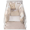 Lenjerie patut cu 12 piese, Bubaba, Pentru patut, Cu 8 aparatori laterale, Pernuta, Paturica, Husa pentru paturica, Cearceaf pentru saltele 120x60 cm sau 140x70 cm, Sleep Quardian Beige