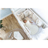 Lenjerie patut cu 12 piese, Bubaba, Pentru patut, Cu 8 aparatori laterale, Pernuta, Paturica, Husa pentru paturica, Cearceaf pentru saltele 120x60 cm sau 140x70 cm, Sleep Quardian Beige