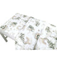 Lenjerie patut junior cu 2 piese, Qmini, Din bumbac certificat Oeko Tex Standard 100, 140 x 200 cm, Elephants on Rainbow