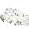 Lenjerie patut junior cu 2 piese, Qmini, Din bumbac certificat Oeko Tex Standard 100, 140 x 200 cm, Teddy Bear and Friends Beige