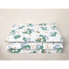 Lenjerie patut junior cu 2 piese, Qmini, Din bumbac certificat Oeko Tex Standard 100, 140 x 200 cm, Dragons Gray