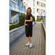 Rochie pentru gravide si pentru alaptare, Qmini, L/XL, Din in si poliester, Confortabila si lejera, Black