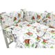 Lenjerie patut 3 piese, Qmini, Pentru patut 120x60 cm, Cu protectie laterala, Din bumbac certificat Oeko Tex Standard 100, The continents