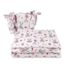 Lenjerie patut 3 piese, Qmini, Pentru patut 140x70 cm, Cu protectie laterala, Din bumbac certificat Oeko Tex Standard 100, Teddy Bears on Rainbow, Pink