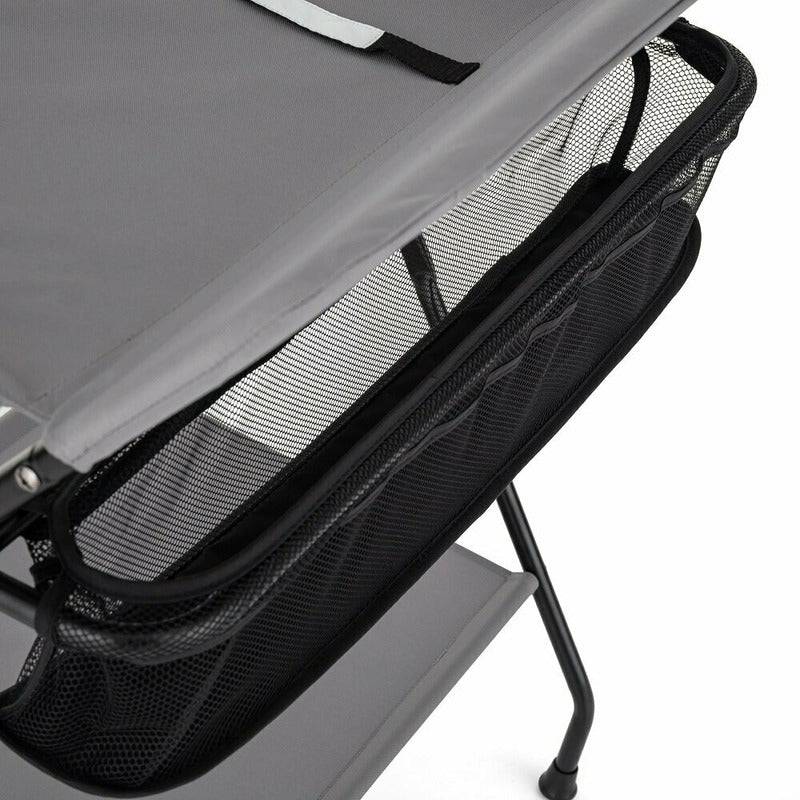 Masuta pentru infasat si schimbat scutece, Feedo, Multifunctionala, Pliabila, Cu raft pentru depozitare si compartiment lateral, Realizata din fier, panza si in, 80.5 x 67 x 102.5 cm, Gri - gogobaby.ro