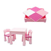 Set masuta si doua scaune, New Baby, Pentru copii, Pink, Cu parte detasabila si reversibila, Partea reversibila pentru Lego Duplo - gogobaby.ro