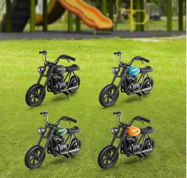 Motocicleta electrica realista Chopper HYPER GOGO Pioneer 12 Basic, culoare ALBASTRU - gogobaby.ro