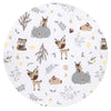 Paturica pufoasa, MimiNu, Cu doua fete, Dimensiune 75x100 cm, Din tesatura de catifea si bumbac, Materiale certificate Oeko Tex Standard 100, Forest Friends Beige