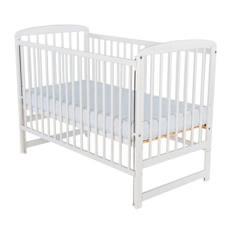 Patut din lemn bebe, 120x60 cm, Cu laterala culisanta, Din lemn de pin, Stabil si rezistent, Inaltime saltea reglabila pe 3 nivele, Laterala cu 3 bete detasabile, EN716-1, EN716-2, Alb, Babyneeds, Ola - gogobaby.ro