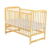 Patut din lemn bebe, 120x60 cm, Din lemn de pin, Stabil si rezistent, Inaltime saltea reglabila pe 3 nivele, Laterala cu 3 bete detasabil, EN716-1, EN716-2, Natur, Babyneeds, Ola + Saltea 8 cm - gogobaby.ro