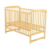 Patut din lemn bebe, 120x60 cm, Din lemn de pin, Stabil si rezistent, Inaltime saltea reglabila pe 3 nivele, Laterala cu 3 bete detasabil, EN716-1, EN716-2, Natur, Babyneeds, Ola + Saltea 8 cm - gogobaby.ro