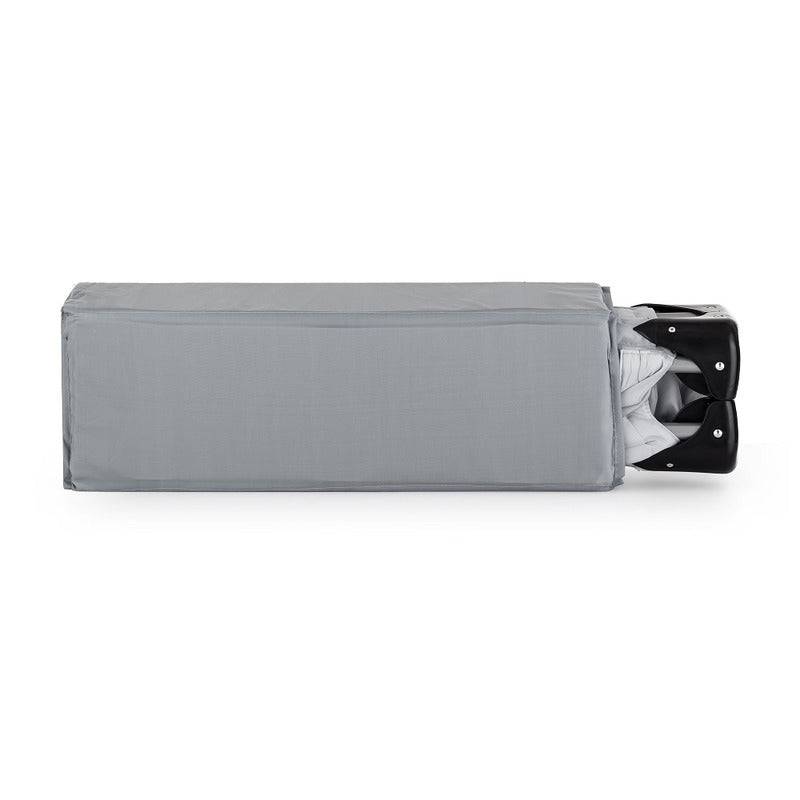 Patut de calatorie, Feedo, Pliabil, Cu geanta de transport inclusa, Cu intrare laterala si inchidere prin fermoar, Greutate maxima suportata 15 kg, 0-30 luni, Gri deschis - gogobaby.ro