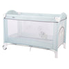 Patut pliant bebe, 120x60 cm, Cu un nivel, Cu intrare laterala cu fermoar, 2 roti, Conform cu standardul european de securitate EN 716-1:2017+AC:2019, Elephant Dusty Mint, FreeON, Ballon