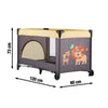 Patut pliant, Petite&Mars, Cu un nivel, Cu intrare laterala cu fermoar, 2 roti, 120x60 cm, Conform cu standardele europene de securitate EN 716-1:207+AC:2019, EN 716-2:2017, EN 71-3:2019, Leut Galben