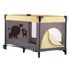Patut pliant, Petite&Mars, Cu un nivel, Cu intrare laterala cu fermoar, 2 roti, 120x60 cm, Conform cu standardele europene de securitate EN 716-1:207+AC:2019, EN 716-2:2017, EN 71-3:2019, Leut Galben