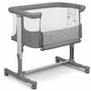 Patut co-sleeper, Lionelo, Aurora, 3 in 1, Cu leganare si setare unghiulara, Include saltea cu densitate T25 si geanta transport, Reglabil in 5 pozitii pe inaltime, Pana la 9 kg, 0 luni+, 85x60x66 cm, Conform cu EN 1130:2019+AC:2020, EN 16890:2, Gri - gogobaby.ro